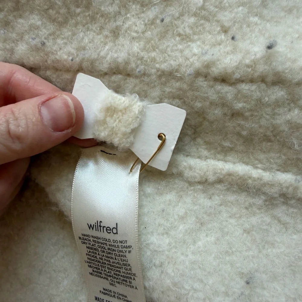 Aritzia Wilfred Cream Bouclé Button-Front Cardigan - Picture 8 of 8
